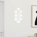 vidaXL Oglindă ovală cu lumini LED, 40x20, cm, sticlă 3102973