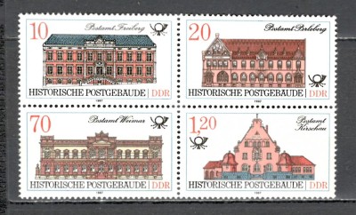 D.D.R.1987 Oficii postale istorice bloc 4 SD.540 foto