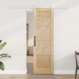 vidaXL Ușă glisantă Natural și Alb 61 x 198,5 cm Lemn masiv de pin 3445413