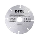 Disc diamant segmentat, lemn, taiere uscata, 115 mm/22.2 mm, Drel GartenVIP DiyLine