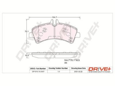 Dr!ve+ DP1010.10.0907 set placute frana,frana disc foto