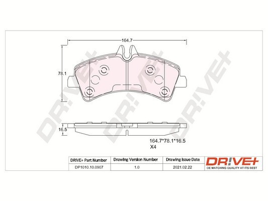 Dr!ve+ DP1010.10.0907 set placute frana,frana disc