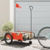 vidaXL Remorcă Bicicletă Portocalie Negru, Fier &amp; Oxford, 135x68x37cm, 45kg Max. Accesorii Transport Marfă, Bagaje