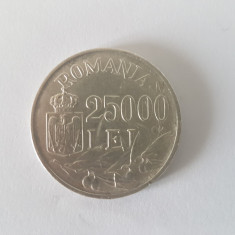 Romania 25 000 Lei 1946 Argint are 14 gr. Impecabila