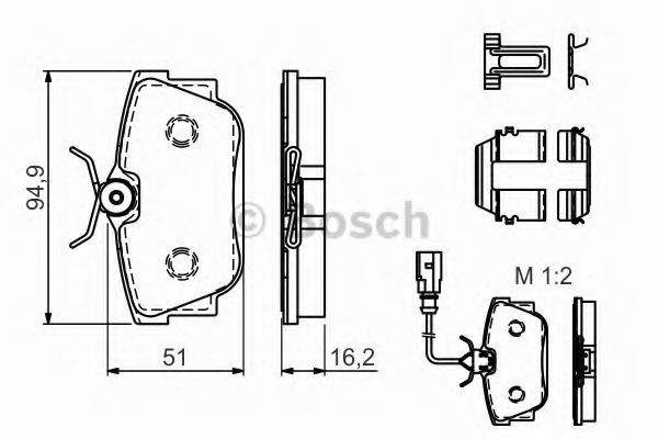 Set placute frana,frana disc VW TRANSPORTER IV bus (70XB, 70XC, 7DB, 7DW, 7DK) (1990 - 2003) BOSCH 0 986 494 529