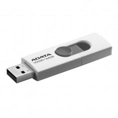 MEMORIE USB 2.0 ADATA 64 GB retractabila carcasa plastic alb / gri AUV220-64G-RWHGY