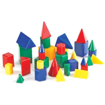 Mini forme geometrice solide educative, 32 piese Learning Resources foto