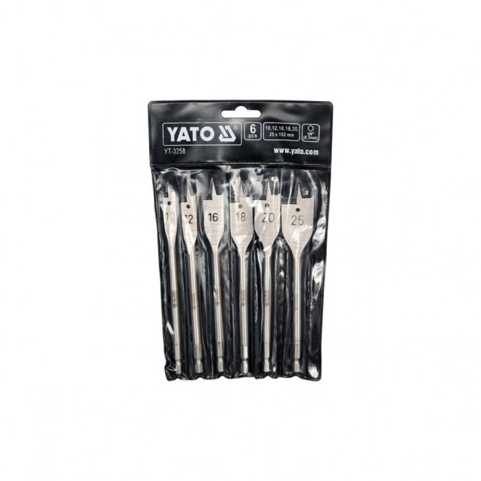 Set burghie plate pentru lemn 10-25,6buc Yato YT-3258