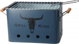 Gratar dreptunghiular Grill King, 32 x 20 x 20 cm, metal, albastru mat, Excellent Houseware