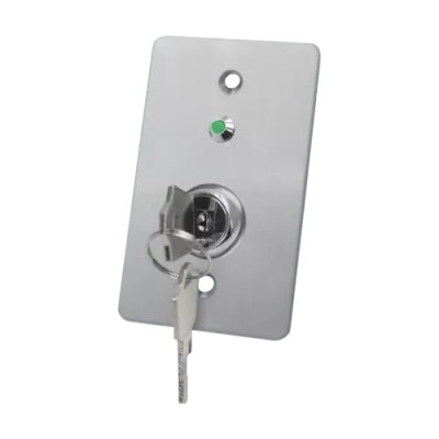 Buton de iesire cu cheie, montaj ingropat, inox, LED, NO-NC-COM, 86 x 50 mm CSK-508SLED foto