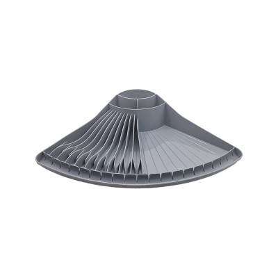 Scurgator de vase din plastic, forma evantai, gri, 330 x 330 x 90 mm foto