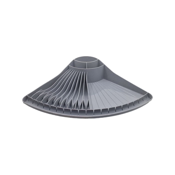 Scurgator de vase din plastic, forma evantai, gri, 330 x 330 x 90 mm
