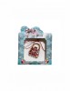 Martisor tip brosa cu model gentuta cu pietricele rosii pentru 1 si 8 martie