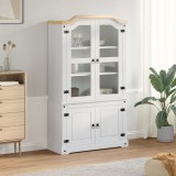 vidaXL Dulap de Expunere Alb 103.5 x 42 x 180 cm Lemn de pin masiv 42024945