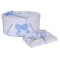 Set trusou botez si cutie trusou, dantela si fundite, decor Bleu, Denikos&reg; 843