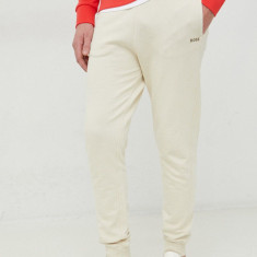 BOSS pantaloni de trening din bumbac CASUAL bărbați, culoarea gri, uni 50472661