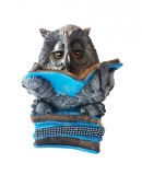 Cumpara ieftin Statueta Bufnita Decorativa Rasina Gri Vintage 25cm pe Carte - Cadou Deosebit, Colectie Statueta Decorativa