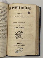 Teodor Codrescu Autonomia Moldovei carte veche 1856 foto