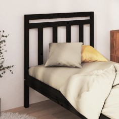 vidaXL Tăblie de pat, negru, 81x4x100 cm, lemn masiv de pin