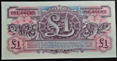 BANCNOTA MILITARA 1 POUND - MAREA BRITANIE, anul 1948 * cod 384 - seria 2 = UNC foto