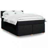 VidaXL Pat box spring cu saltea, negru, 140x190 cm, textil 3288984