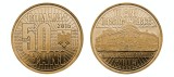 Moneda Romania 50 Bani 2015, 10 Ani Denominare 2005, UNC. Numismatica