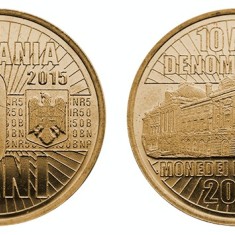 SV * Romania 50 BANI 2015 * 10 ANI DENOMINARE 2005 * UNC in capsula