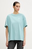 Converse tricou din bumbac femei, culoarea turcoaz, 10028415-A02