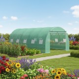 Solar de gradina, dimensiune 500x300x200cm, folie verde PE cu plasa 140g/mp UV,