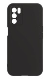 Husa din silicon compatibila cu Oppo A16S, silk touch, interior din catifea, Negru, X-Level