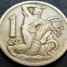 Moneda istorica 1 COROANA - CEHOSLOVACIA, anul 1924 * cod 2142 B