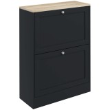 HOMCOM Dulap pentru pantofi 12 perechi, Mobilier de intrare cu 2 sertare rabatabile și polițe reglabile, 60 x 23,5 x 80cm, Negru | Aosom Romania