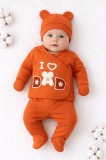 Set Bebelusi 5 Piese Bumbac 100% I Love Dad, 0-3 Luni (Marime Disponibila: 0-3