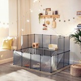 Cumpara ieftin Tarc pentru animale de companie, Songmics, Gri, 143x108x93 cm