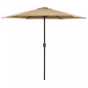Umbrelă de soare cu st&acirc;lp aluminiu, gri taupe, 270 x 246 cm, vidaXL