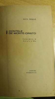 myh 543 - CONTELE DE MONTE CRISTO - ALEXANDRE DUMAS - 3 VOL - ED 1964 foto