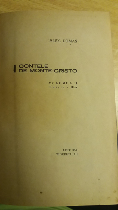myh 543 - CONTELE DE MONTE CRISTO - ALEXANDRE DUMAS - 3 VOL - ED 1964