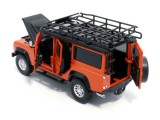 Macheta Land Rover Defender 110 portocaliu cu sunet si lumina 1/32