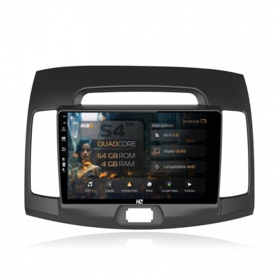 Navigatie Hyundai Elantra (2006-2011) 4GB RAM Android 13 Quadcore DSP GPS Wi-FI Carplay Android Auto USB Bluetooth Waze Touchscreen 9 inch foto