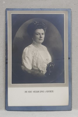 ALTETA SA DUCESA SOPHEI VON HOHENBERG , CARTE POSTALA ILUSTRATA , MONOCROMA, NECIRCULATA , PERIOADA PRIMULUI RAZBOI MONDIAL foto