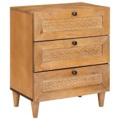 vidaXL Noptieră Maro deschis 50 x 33 x 60 cm Lemn masiv de mango 4018089