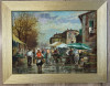 Tablou A Vando Dimineața in Piata pictura ulei pe pânză inramat 37x47cm, Scene gen, Altul