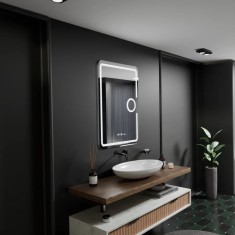 Oglinda LED Nikolo cu senzor, functie Dezaburire si lupa Cosmetica, 50x70 cm