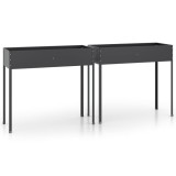 Cumpara ieftin Jardiniere de gradina, 2 buc., antracit, otel galvanizat