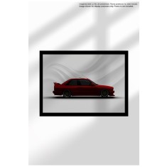 Poster Canvas cu Mașină Sport - Print Digital Ne&icirc;nramat pe P&acirc;nză Mată - 1608 M3 E30 Evo 3 Red | A3 (29.7 x 42 cm)