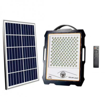 Proiector solar LED premium 200W , 144 LED cu panou solar, senzor de miscare, telecomanda foto
