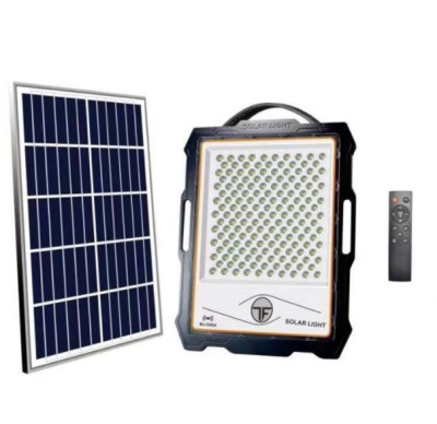 Proiector LED premium cu panou solar si senzor miscare, 300W, 236 LED, telecomanda foto