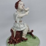 Bibelou (RAR) portelan romanesc vechi, vintage - Ciobanas pe buturuga