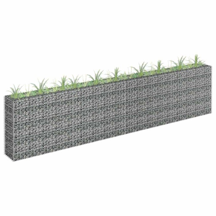 vidaXL Strat &icirc;nălțat gabion, 360 x 30 x 90 cm, oțel galvanizat