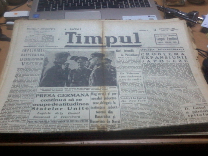 Timpul 14 09 1941 Stephan Rolll Ion Antonescu cu maresalul von Rundstedt